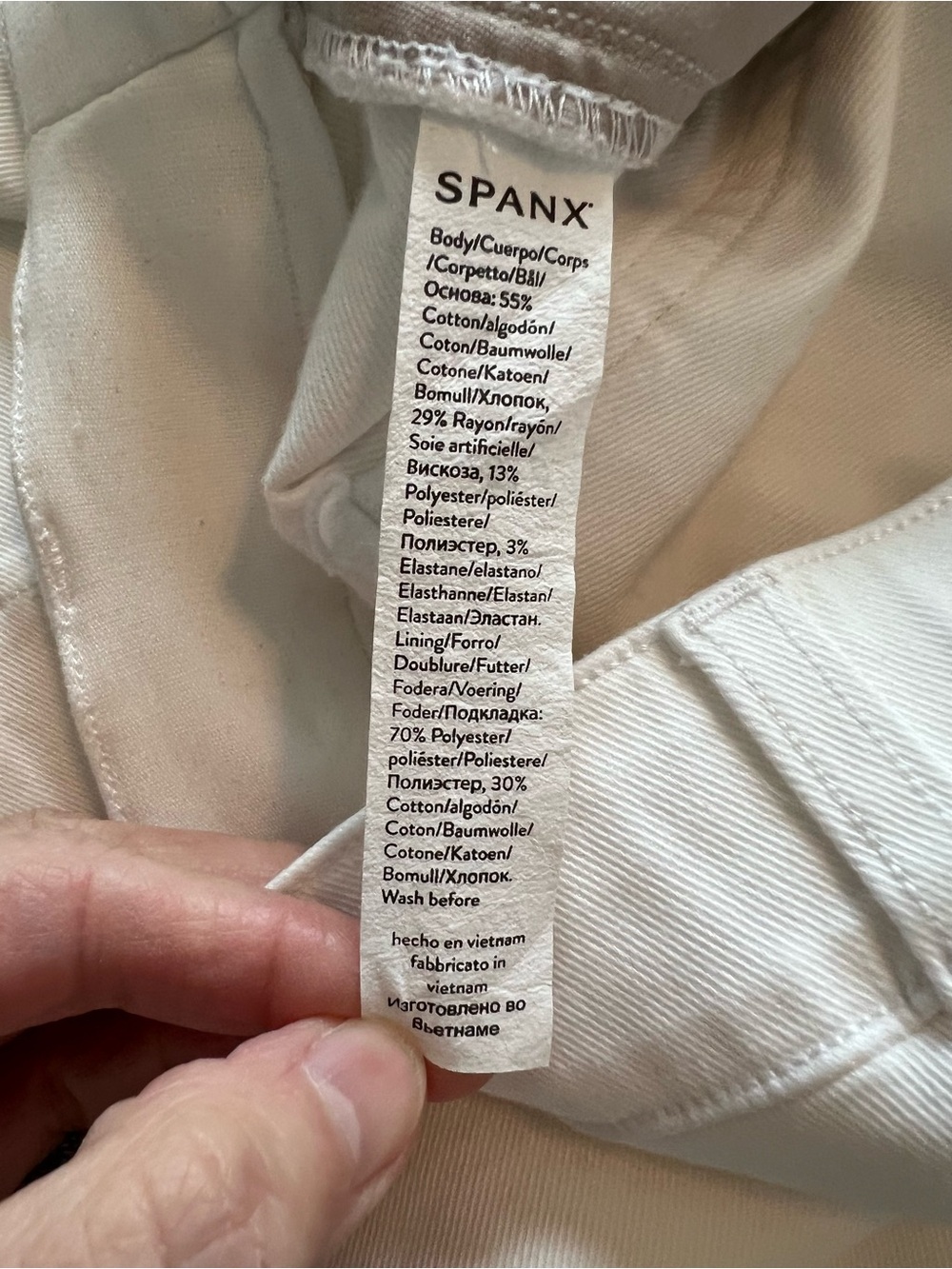 SPANX White Wide-Leg Cropped Twill Pants Size Large NWT - Picture 8 of 12